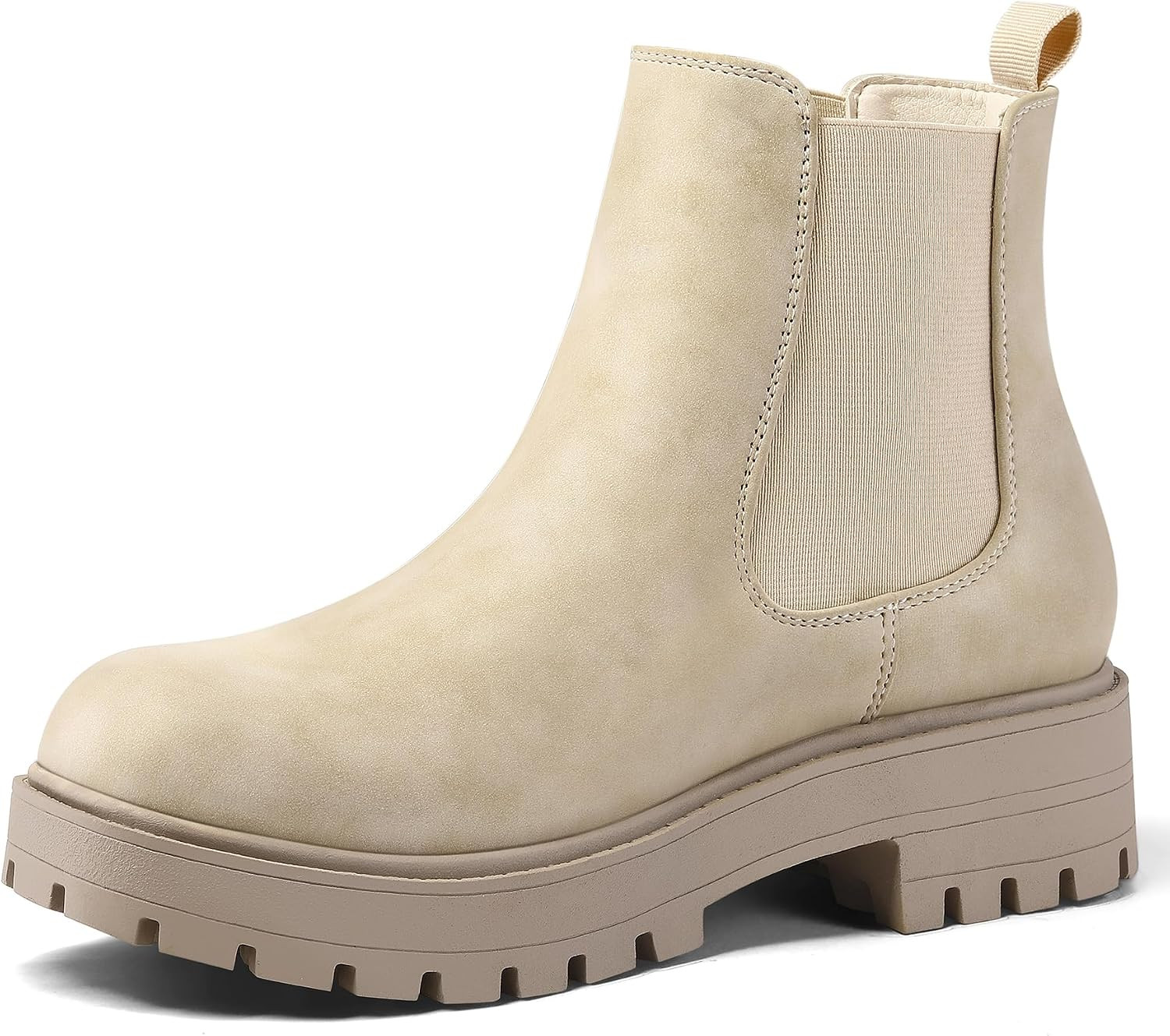 mysoft Women's Chelsea Boots Low Heel Slip On Elastic Ankle Booties | Amazon (US)