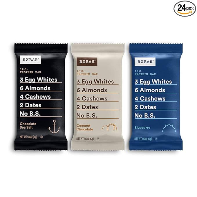 RXBAR Protein Bar, Variety Pack, 3 Flavors,1.83 Oz(Pack of 24) | Amazon (US)