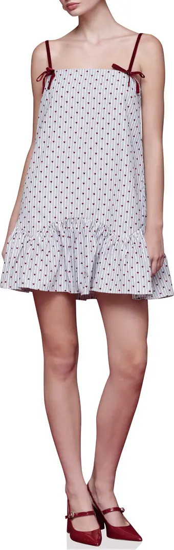 Babydoll Heart & Stripe Minidress | Nordstrom
