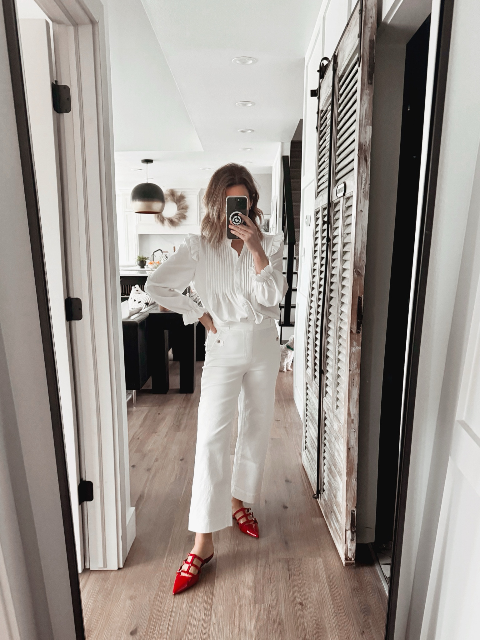 Most flattering stretch twill cropped pants 
Wearing a size small
Small blouse
Shoes true to size 
Code for pants: TSHXSPANX

#LTKover40 #LTKfindsunder50 #LTKstyletip