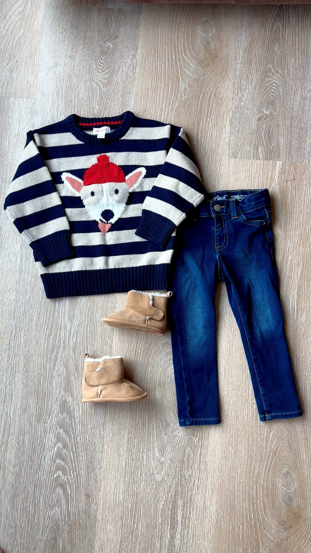 This outfit is adorable! 🐶💙
The Toddler Navy Dog Pullover Sweater paired with the Baby Brown Suede Plush Booties Crib Shoes and Toddler Girls' Dark Wash Jeggings is the cutest cozy fall / winter combo. My toddler looks SO cute + comfy in this look and it’s perfect for school, playdates, errands, and holiday casual days 🍂❄️
Shop this toddler outfit — cute | comfortable | affordable | mom approved ✅

#ToddlerStyle #ToddlerFashion #LTKKids #LTKFamily #LTKFinds #ToddlerOutfits #KidsFashion #ToddlerOOTD #PreschoolerStyle #ToddlerMustHaves #OutfitInspo #FallToddlerStyle #WinterToddlerStyle #KidsWardrobe #CozyToddlerOutfits #CuteAndCozy #MomApproved #KidsStyleInspo #BabyBooties #BabyShoes #DogSweater #ToddlerJeggings #ShoppingForKids

#LTKKids #LTKHoliday #LTKBaby