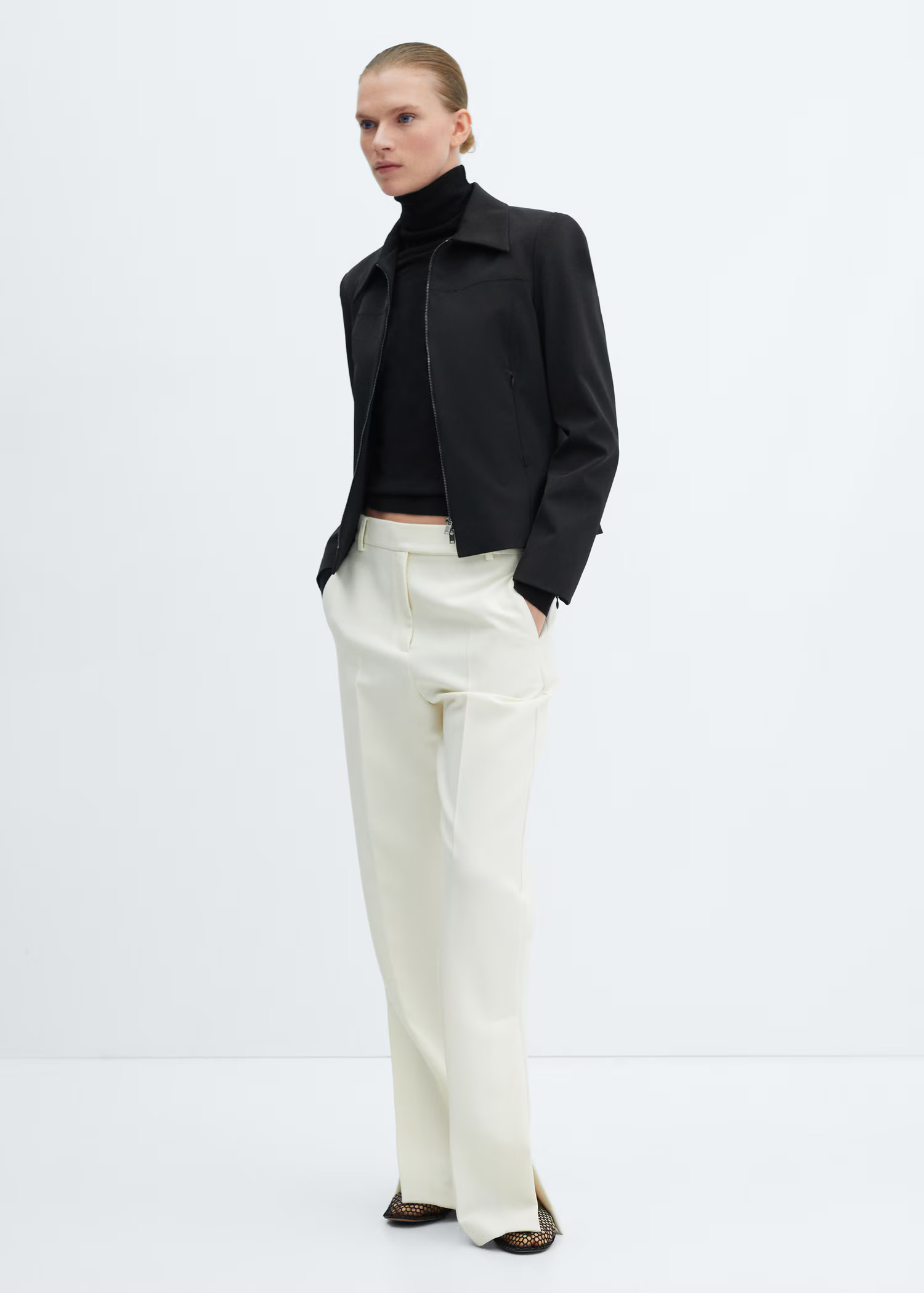 Fine-knit turtleneck sweater - Women | MANGO USA | MANGO (US)