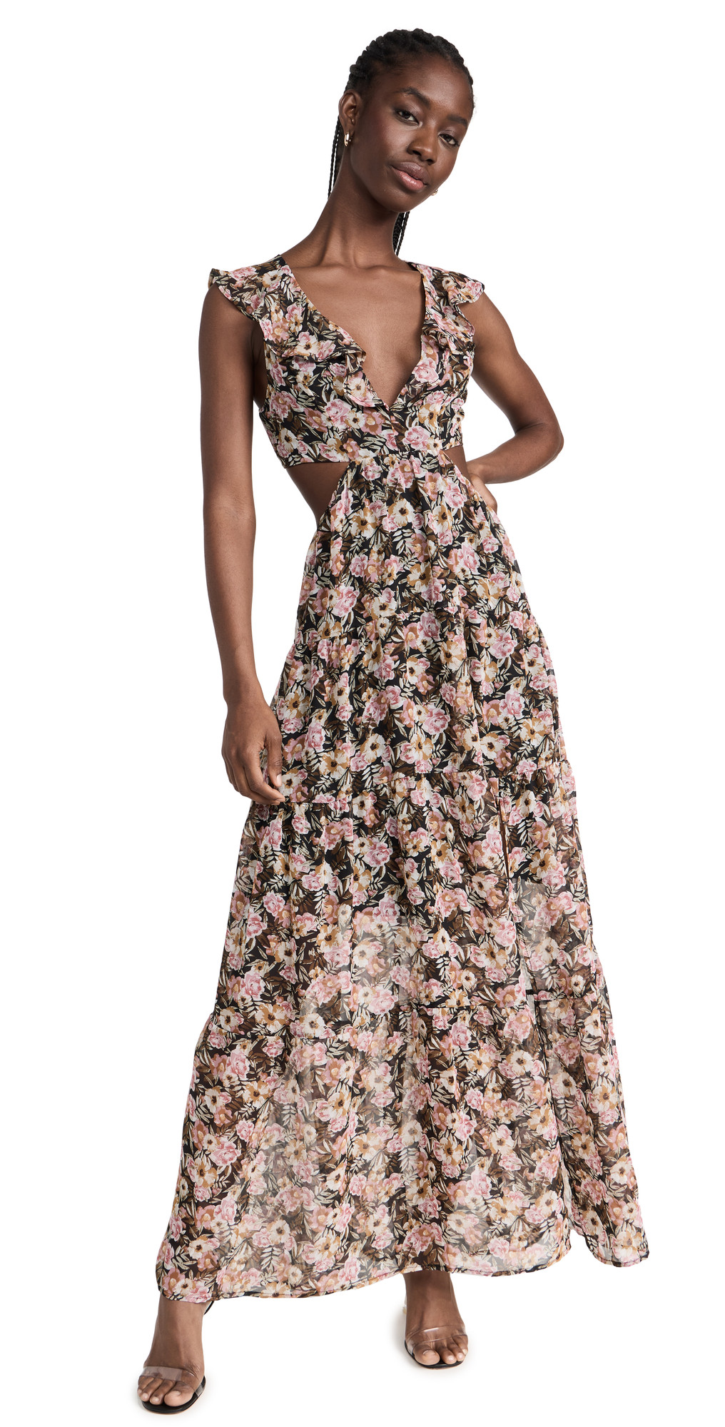 ASTR the Label Maxi Floral Cutout Dress | Shopbop