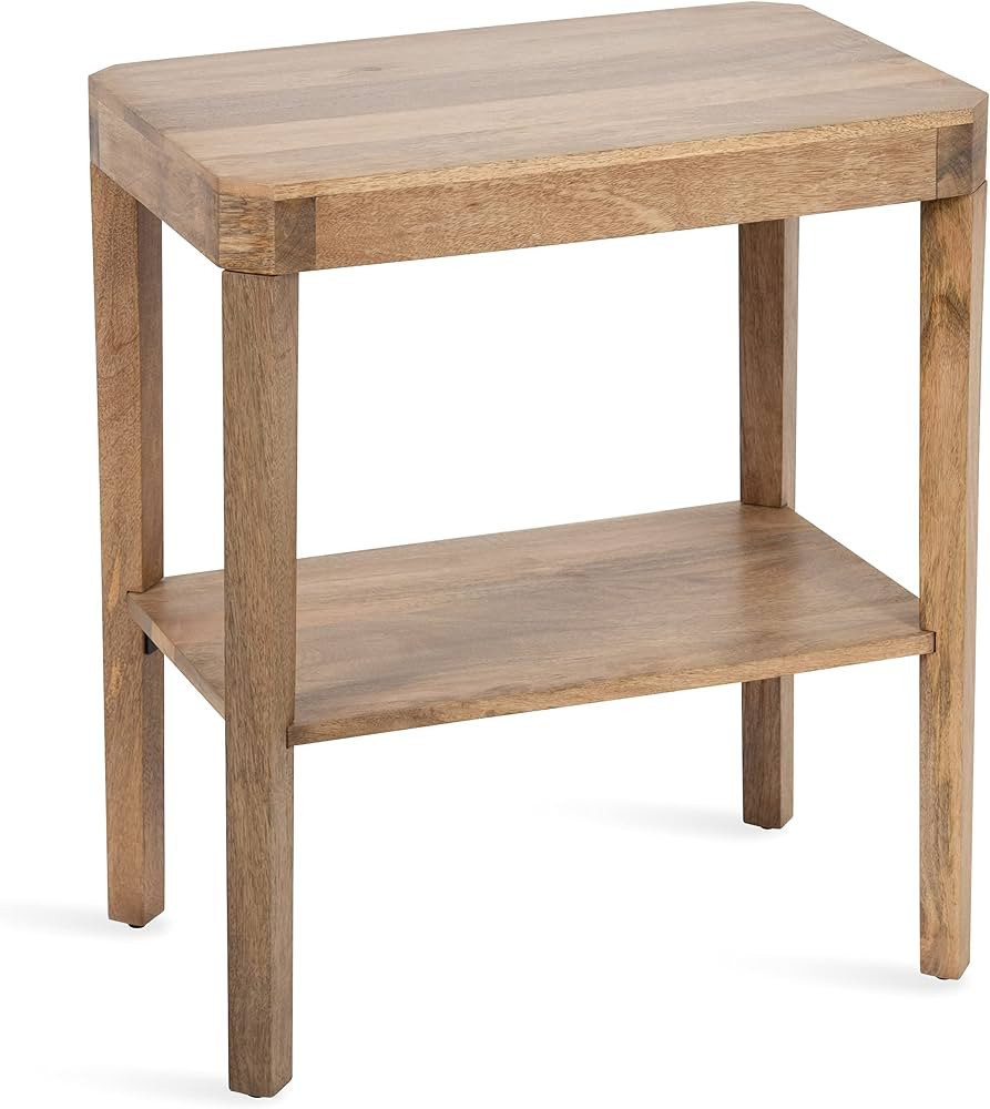 Kate and Laurel Talcott Mid-Century Rectangle Wood Side Table, 22 x 14 x 26, Natural Wood, Decora... | Amazon (US)