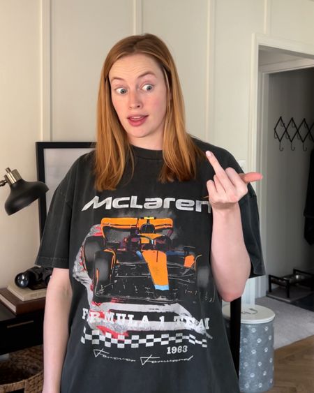 Oversized McLaren tshirt! This is the softest tshirt I’ve ever owned. Never want to take it off! Wearing a XXL 👀

#LTKsalealert #LTKfindsunder50 #LTKSpringSale