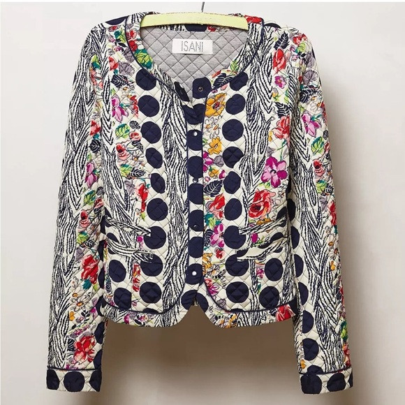 Anthropologie Isani Floral Dot Quilted Jacket | Poshmark