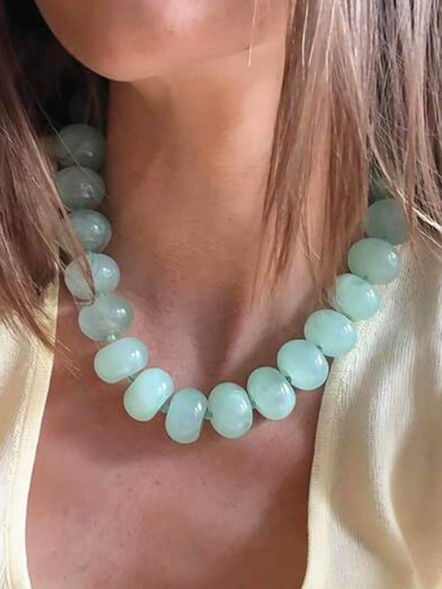 1pc Bohemian Fashion Casual Dopamine Beaded Necklace, Suitable For Daily, Vacation, Travel, Casua... | SHEIN