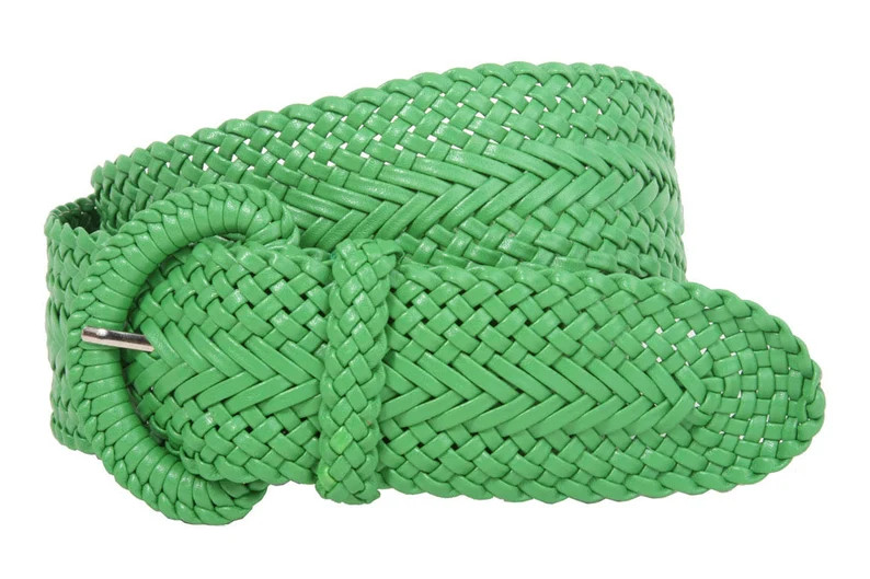 2 50 Mm Wide Women's High Waist Hand Made Soft Metallic Woven Braided Round Boho Concho Non Leath... | Etsy (US)