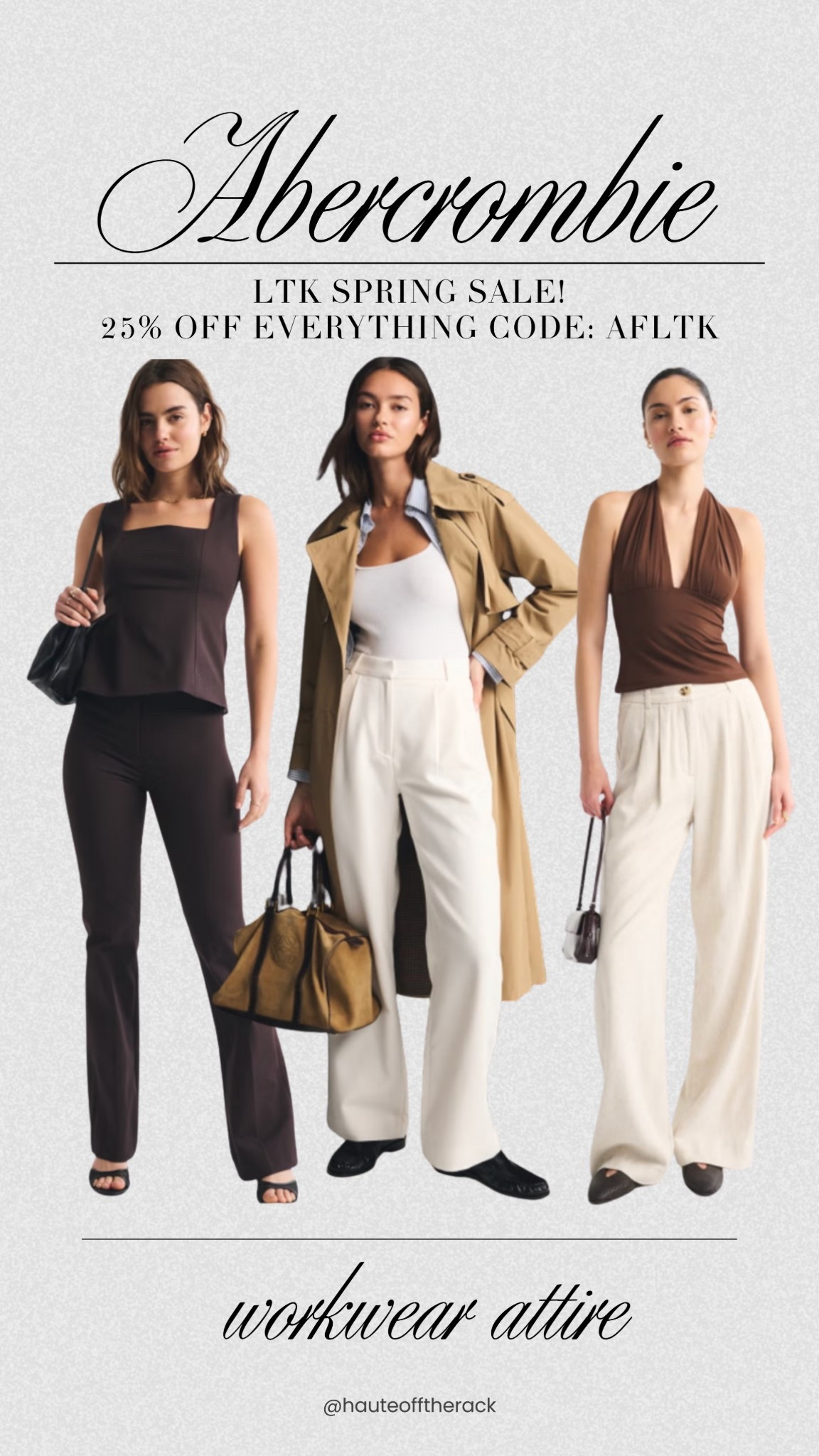 LTK SPRING SALE IS HERE!
take 25% OFF Abercrombie with code: AFLTK 
Dresses: 25% OFF + extra 25% OFF with code!

#workwear #abercrombie #chocolatebrownoutfits #workpants #widelegpant #matchingset

#LTKSaleAlert #LTKSpringSale #LTKWorkwear