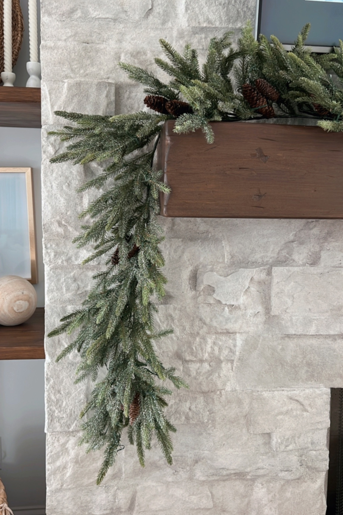 Mantle holiday decor
Garland 

#LTKSeasonal #LTKHoliday #LTKhome