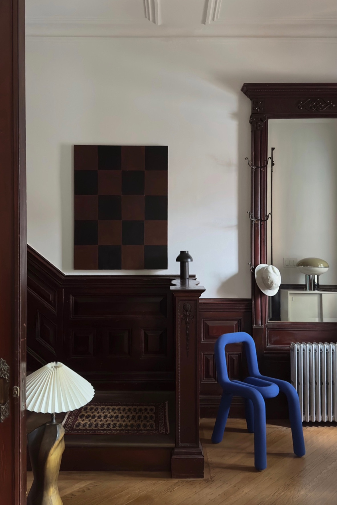 Entryway makeover. Our entryway has been somewhat of a mess since we moved in. It was finally time to clean it up and highlight all the beautiful victorian details.  A place to put on shoes, lighting, & a bit of color were the main priorities. In the future i’d love to swap out the white cabinet for something vintage, and add some art above the chrome lamp. What do you think? 

#LTKhome