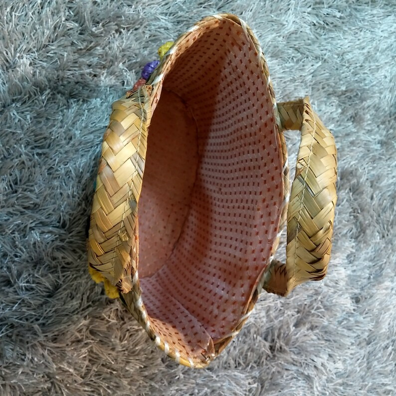 Vtg 50s Straw Bucket Bag | Etsy (US)