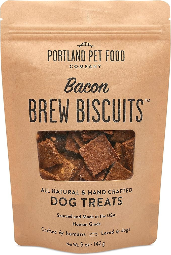 CRAFTED BY HUMANS LOVED BY DOGS Portland Pet Food Company Bacon Brew Biscuit Dog Treats (1 Pack, ... | Amazon (US)
