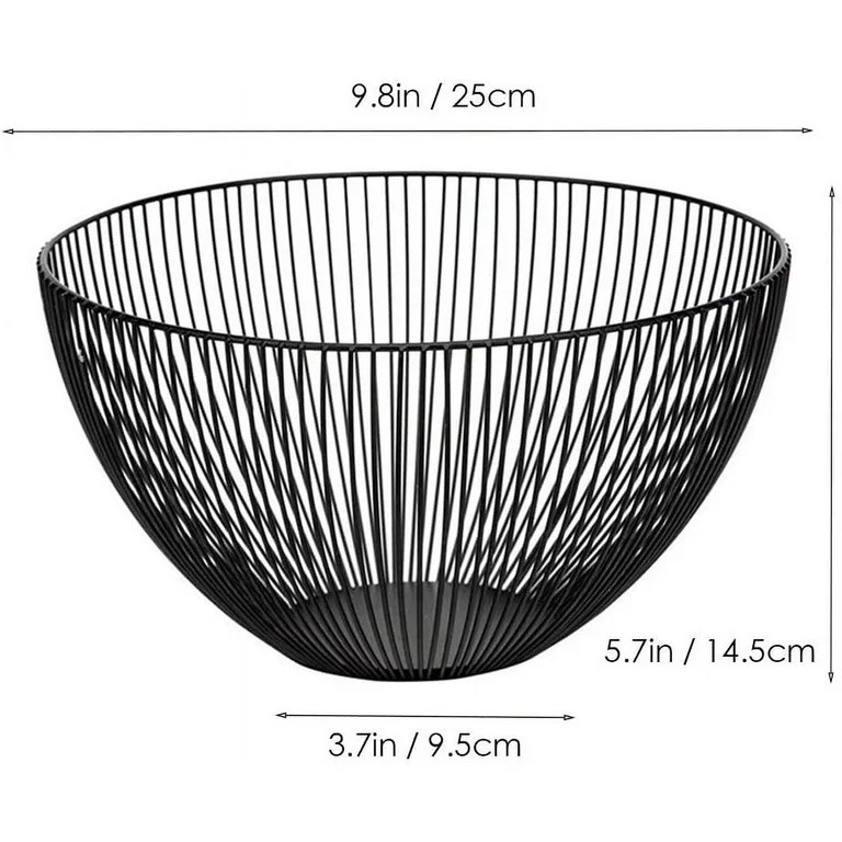Nvzi Metal Wire Countertop Fruit Bowl Basket Holder for Kitchen | Black Modern Home Storage Decor... | Walmart (US)