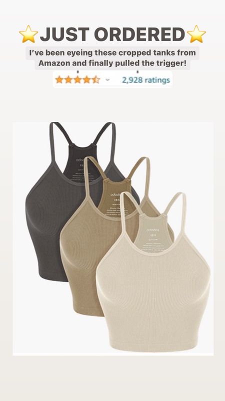 Just ordered this 3 pack of camis from Amazon!

Causal tank top, Amazon find, ribbed tank, ribbed cami #amazonfind

#LTKstyletip #LTKfit #LTKunder50