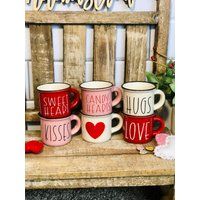 Mini Valentine Mugs For Tiered Tray | Etsy (US)