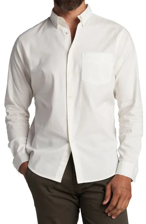 Rowan Henrick Cotton Oxford Button-Down Shirt in White at Nordstrom, Size X-Large | Nordstrom