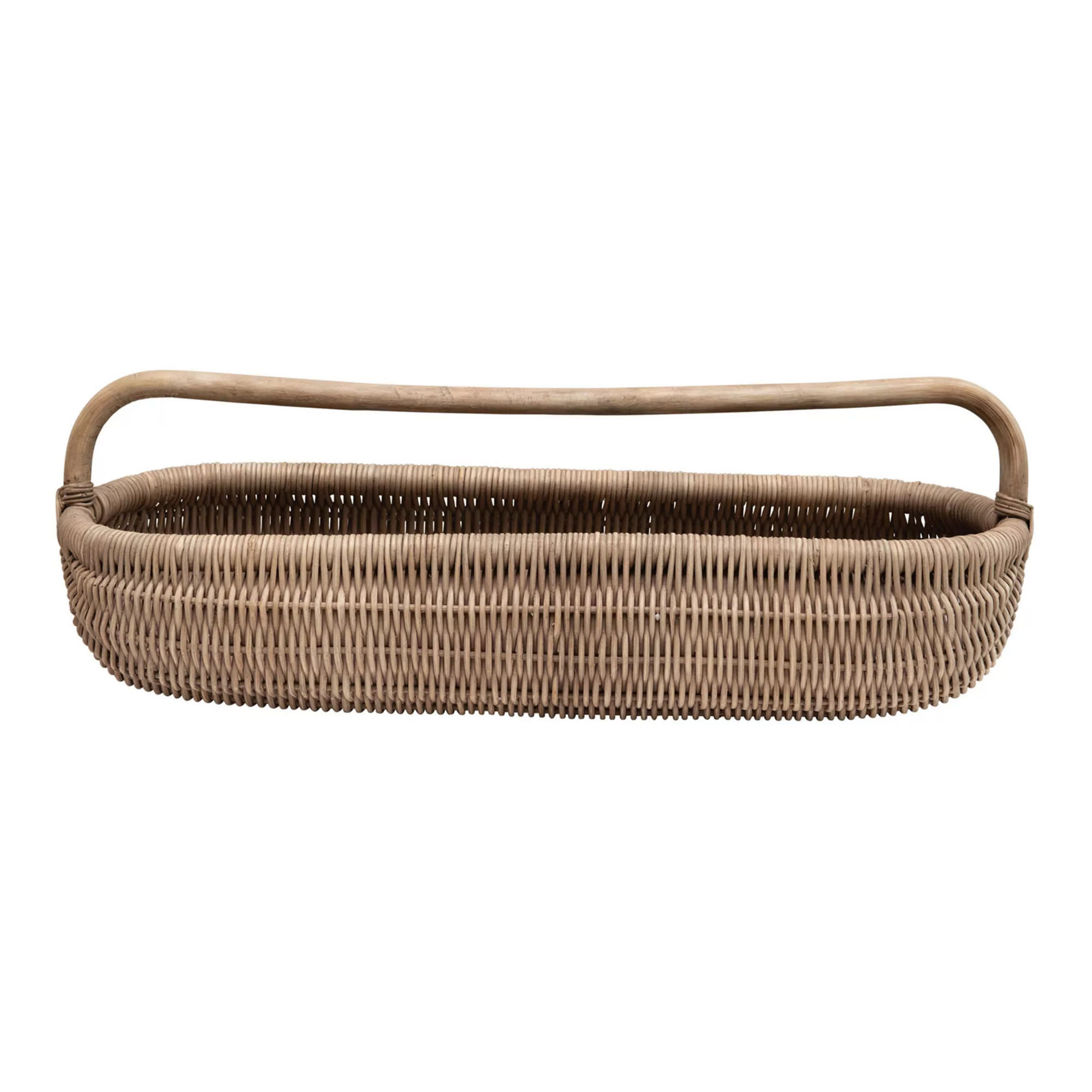 Storied Home Hand-Woven Rattan Basket with Handle Table Decor | Kohl's