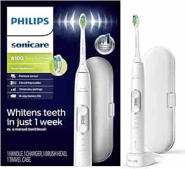 Philips Sonicare HX6877/21 ProtectiveClean 6100 Rechargeable Electric Toothbrush, White | Amazon (US)