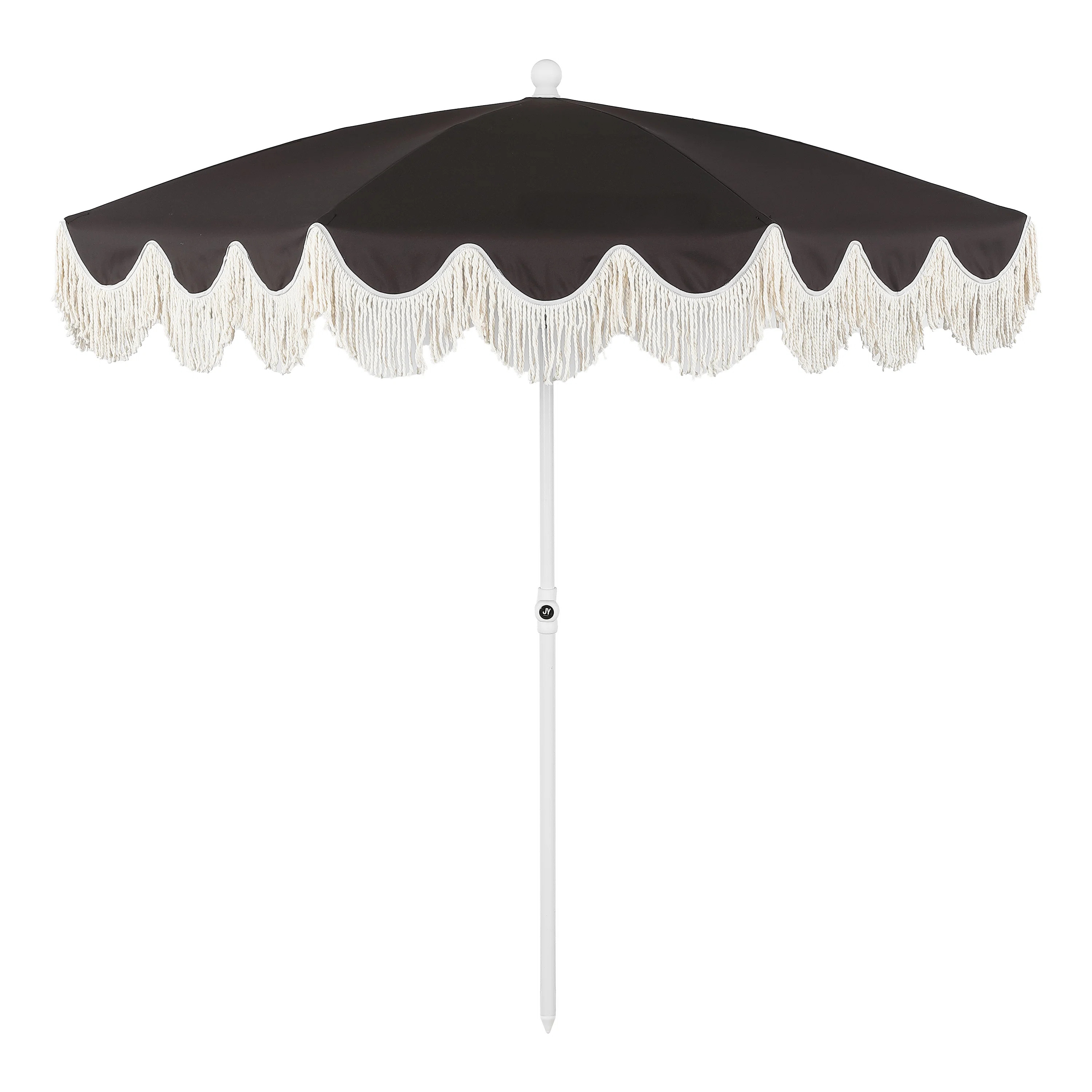 Mariner 6.5 ft. Classic Cottage Fringe Tassel Market Beach Umbrella with Push Button Tilt, Wind V... | Wayfair North America