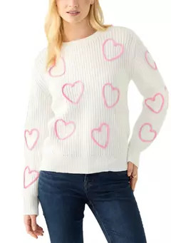 Crown & Ivy™ Women's Stitch Heart Sweater | Belk