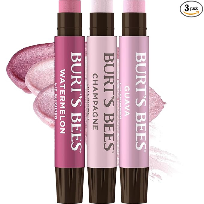 Burt's Bees Lip Shimmer Pink Collection, Tinted Lip Balm Stick, Moisturizing for All Day Hydratio... | Amazon (US)