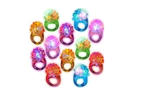 C&H Solutions Novelty 96 ct Flashing LED Bumpy Rings Blinking Soft Jelly Glow By C&H® | Amazon (US)