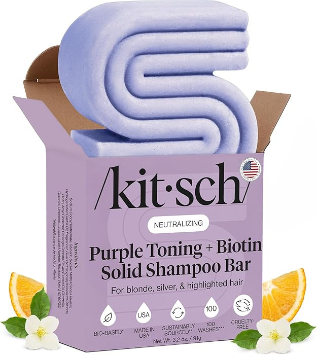Kitsch Toning Purple Shampoo For Blondes & Color Treated Hair - Shampoo Bar For Women and Men - B... | Amazon (US)