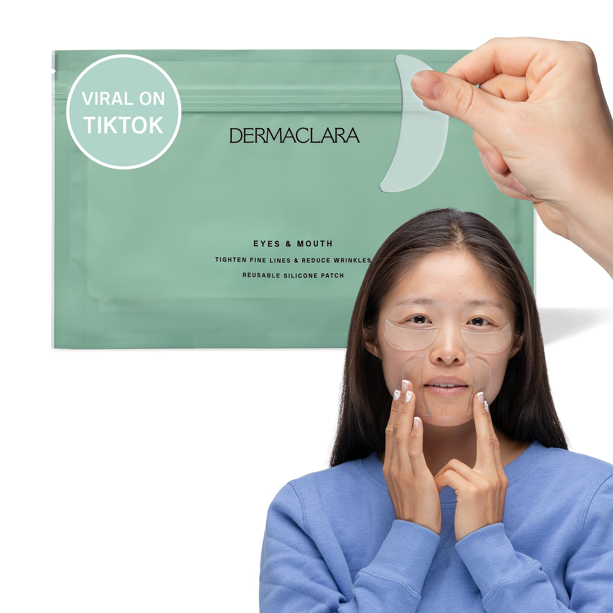 Dermaclara Eye & Mouth Patches - Anti-Wrinkle Silicone Patches for Smile Lines & Under Eye, Overn... | Amazon (US)