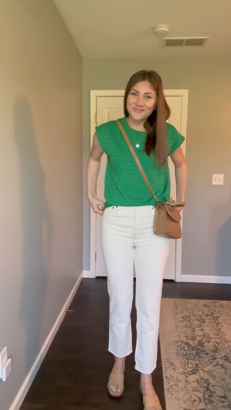 Love this knit top from Amazon!! It’s casual but still elevates the entire outfit. Light enough to wear during & comes in tons of colors!! Under $30. 💚 Comment “GREEN” to shop. 💚 

#LTKVideo #LTKfindsunder50 #LTKmidsize