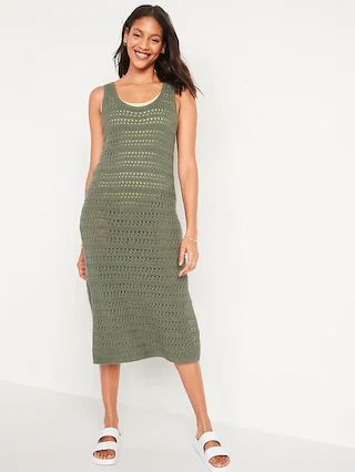 Fitted Sleeveless Sweater Midi Shift Dress for Women | Old Navy (US)