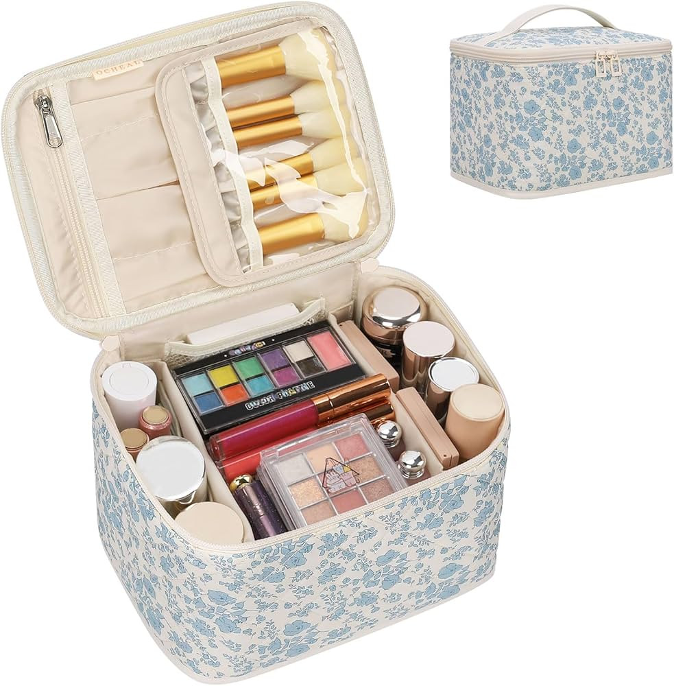 OCHEAL Travel Makeup Bag, Cosmetic Bags for Women Makeup Case Organizer Large Capacity Travel Toi... | Amazon (US)