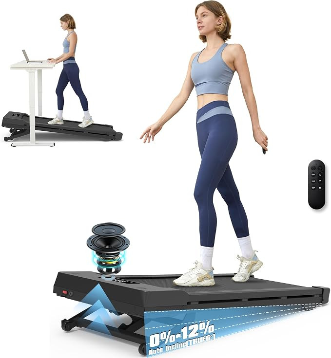 Walking Pad Treadmill, Auto Incline to 12%, Under Desk Treadmill | 450 lb capacity, Auto incline ... | Amazon (US)