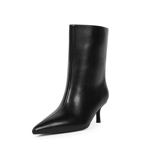Modatope Booties for Women Short Black Ankle Boots Black Booties for Women 2025 Fall Black Pointed Toe Ankle Boots Womens Dressy Kitten Heel Boots Size 7 | Amazon (US)