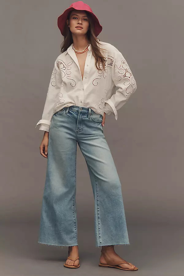 Pistola Izzy Mid-Rise Crop Wide-Leg Jeans | Anthropologie (US)