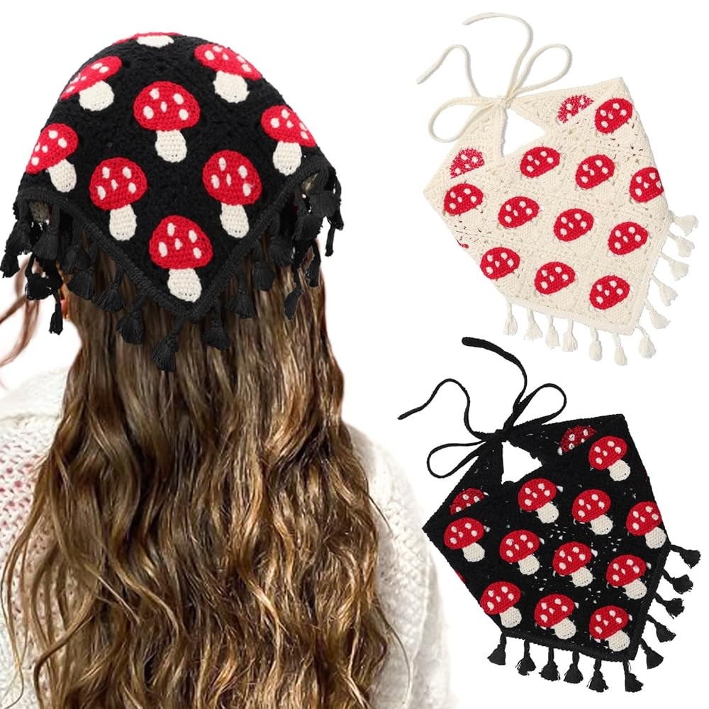 HAIMEIKANG Floral Crochet Hair Bandanas Headscarf 2 PCS Women Hair Scarf Daisy Headband Vintage H... | Amazon (US)