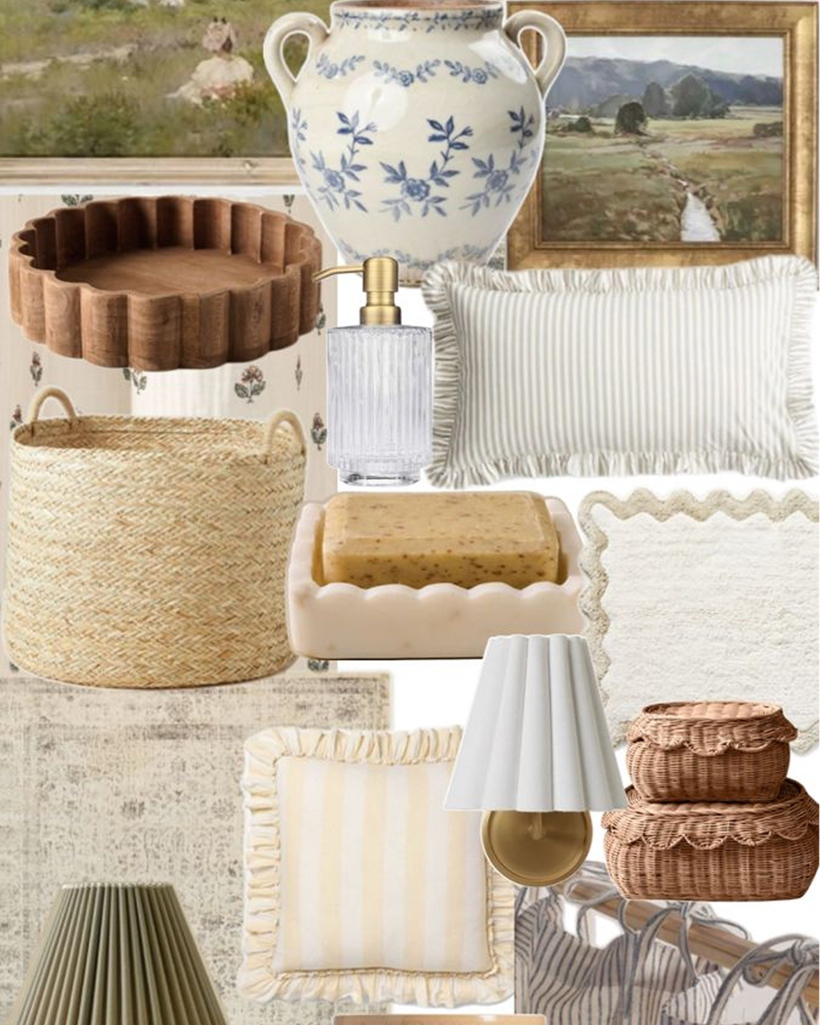 A mood built on texture, warmth, and quiet charm 🤍 

Blue and white ceramic, woven baskets, ruffled pillows, scalloped details, and vintage-inspired art, the kind of collected mix that makes a home feel like it came together over time. 

Shop the pieces here! 

#LTKhome