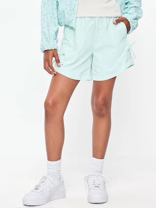 High-Waisted Parachute Bow Shorts for Girls | Old Navy (CA)