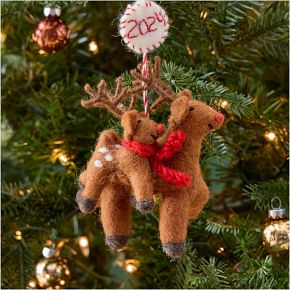 Baby's First Holiday Felt Reindeer Ornament | West Elm (US)