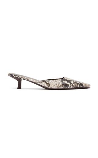 Mira Snake-Effect Embossed Leather Mules | Moda Operandi (Global)