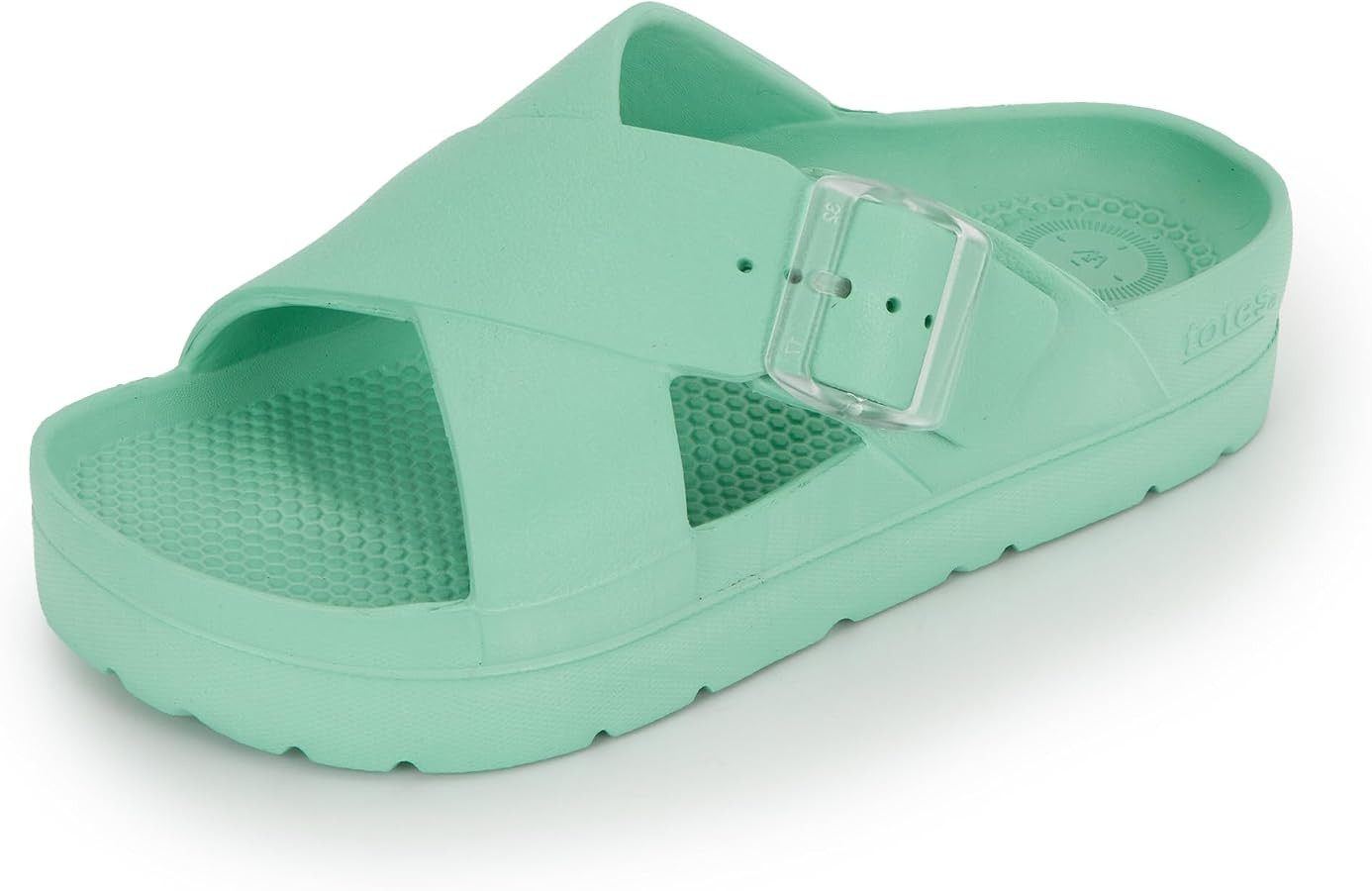 totes womens Everywear Lightweight Waterproof Adjustable Cross Buckle Slide Sandal | Amazon (US)