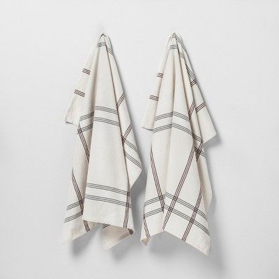 Kitchen Towel Set of 2 Black/White Plaid - Hearth & Hand™ with Magnolia | Target