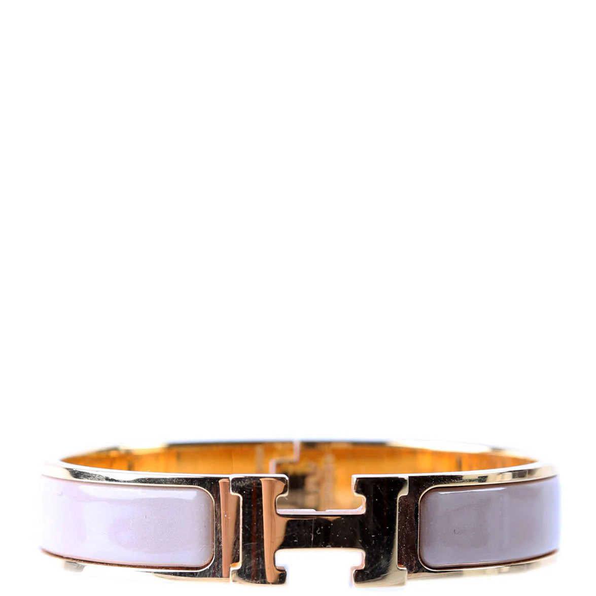 Clic Clac Narrow PM Bracelet Gold/Beige | Keeks Designer Handbags