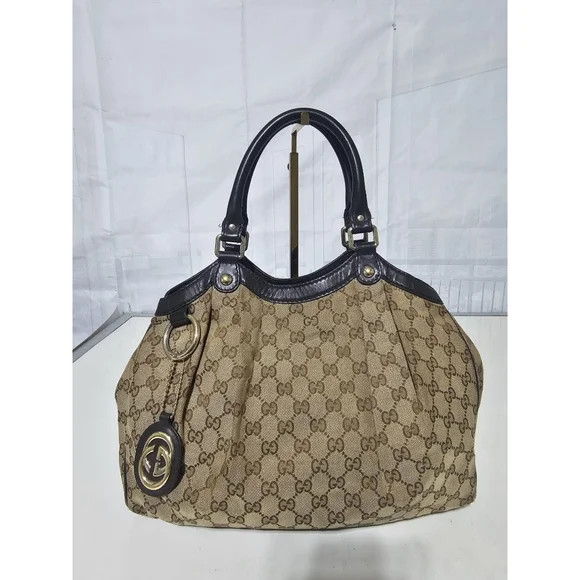 Gucci GG Canvas Sukey Shoulder Bag Beige/Brown | Poshmark