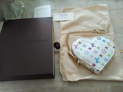 LOUIS VUITTON Monogram Multicolor Heart pouch coin case 231117N | eBay US