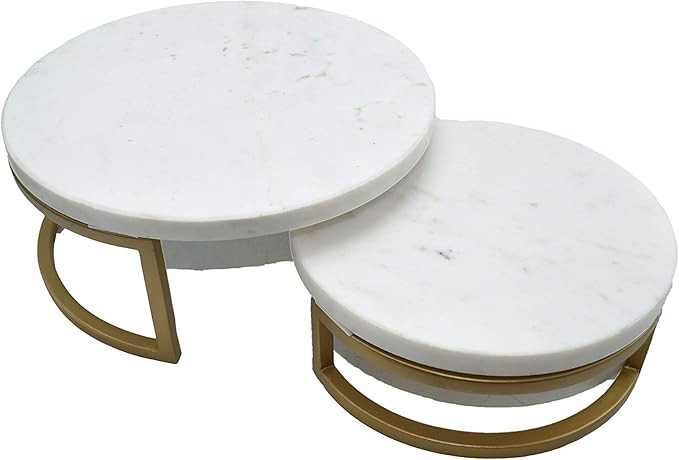 Nature’s Decorations Nesting Marble Cake Stand - Premium Two Layer Cake Holder with Gold Stand ... | Amazon (US)