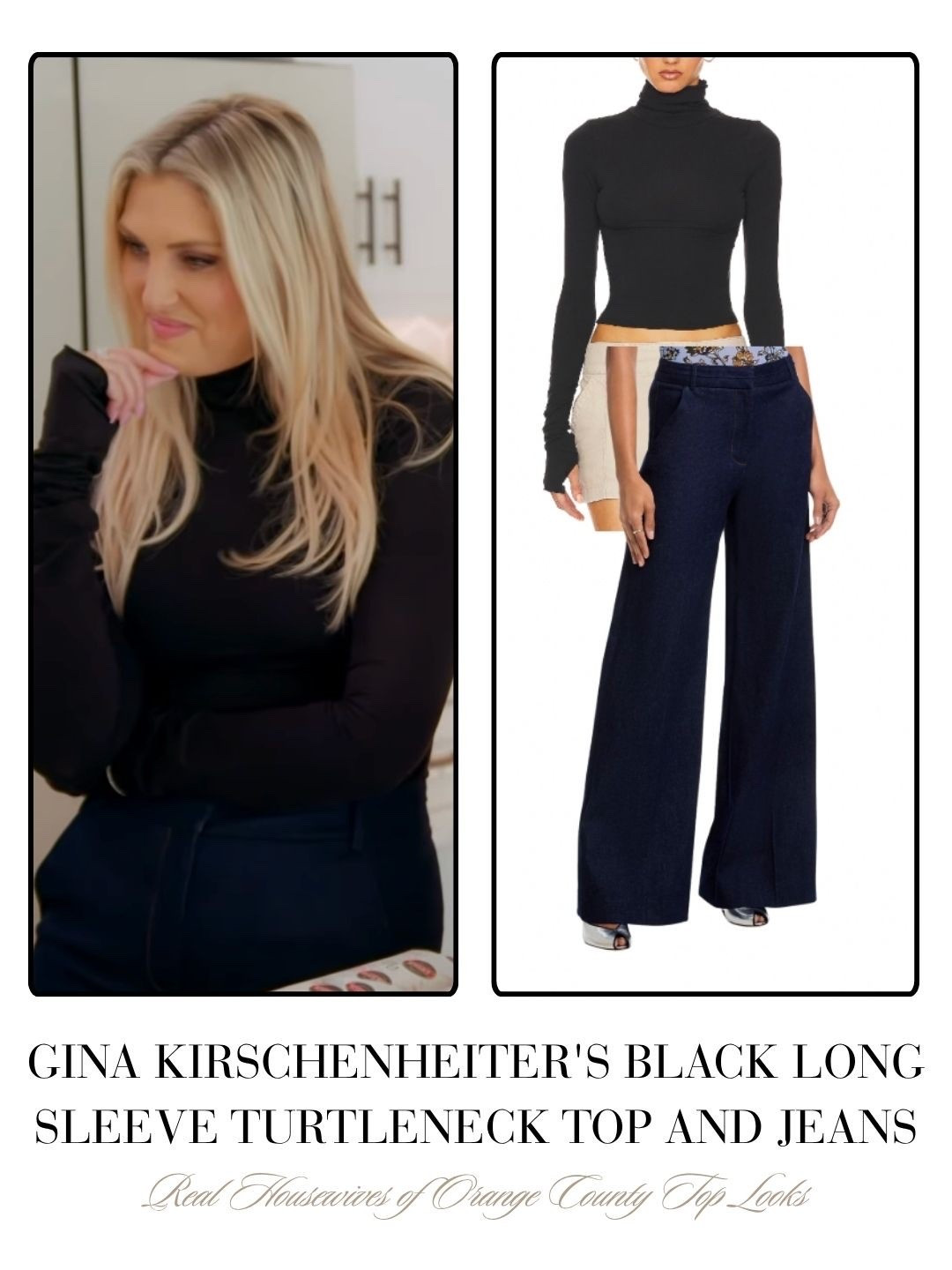 Gina Kirschenheiter’s Black Long Sleeve Turtleneck and Jeans
