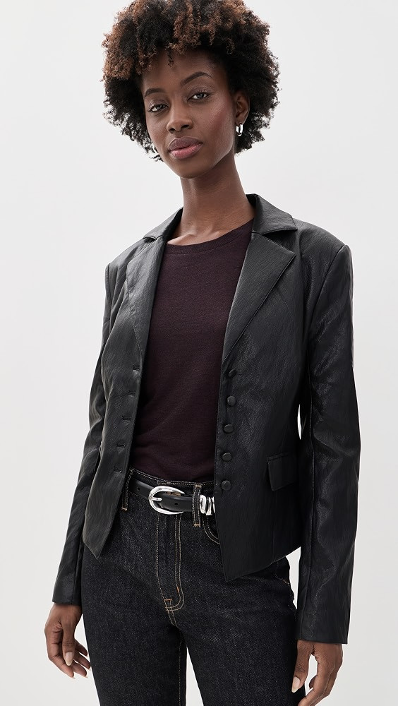 Joe's Jeans The Fitted Faux Leather Blazer | Shopbop | Shopbop