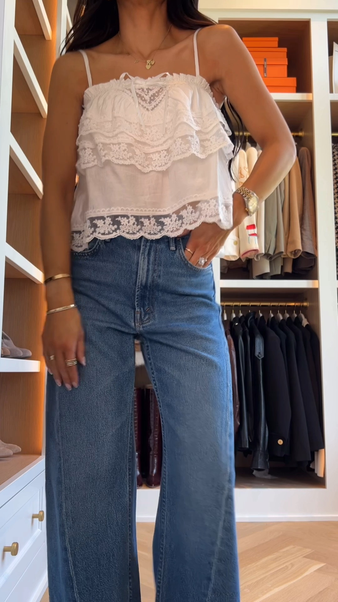 Viral mother lemon twist jeans back in stock! Instantly look taller & slimmer 
Wearing a 23
White lace tank! Wearing an XS

#LTKOver40 #LTKSaleAlert #LTKootd