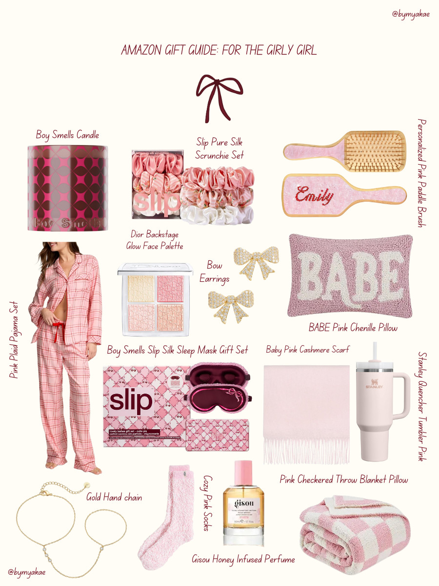✨ GIFT GUIDE FOR THE GIRLY GIRL ✨
For the friend who loves all things pink sparkly cozy and cute. The one who lives in matching pajama sets keeps a silk scrunchie in every bag and always smells like she just walked out of a fancy hotel lobby. This is her entire personality in gift form.

If you are shopping for your best friend your sister your favorite girly girl or building your own wishlist these are the pieces she will be obsessed with. Think fluffy textures pretty scents and everything soft and feminine.

Save this so you can come back to it later ✨

#ltkholiday #ltkgiftguide #giftguideforher #giftguideforthegirlygirl #amazonfinds #holidayedit #pinkgiftguide #girlygirlgifts #bymyakae 

 #LTKGiftGuide #LTKHoliday #LTKSaleAlert